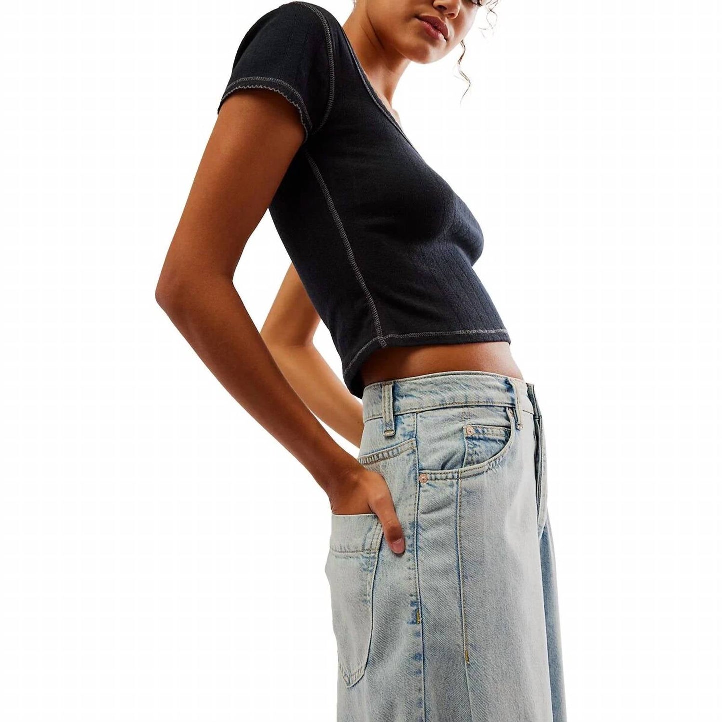 Camiseta Free People - End Game Pointelle Baby