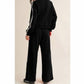 Aapparella - Stripe Sleeve Wide Leg Jogger Set
