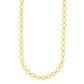 14k Two-Tone Gold Multi-Textured Oval Link Fancy Necklace
