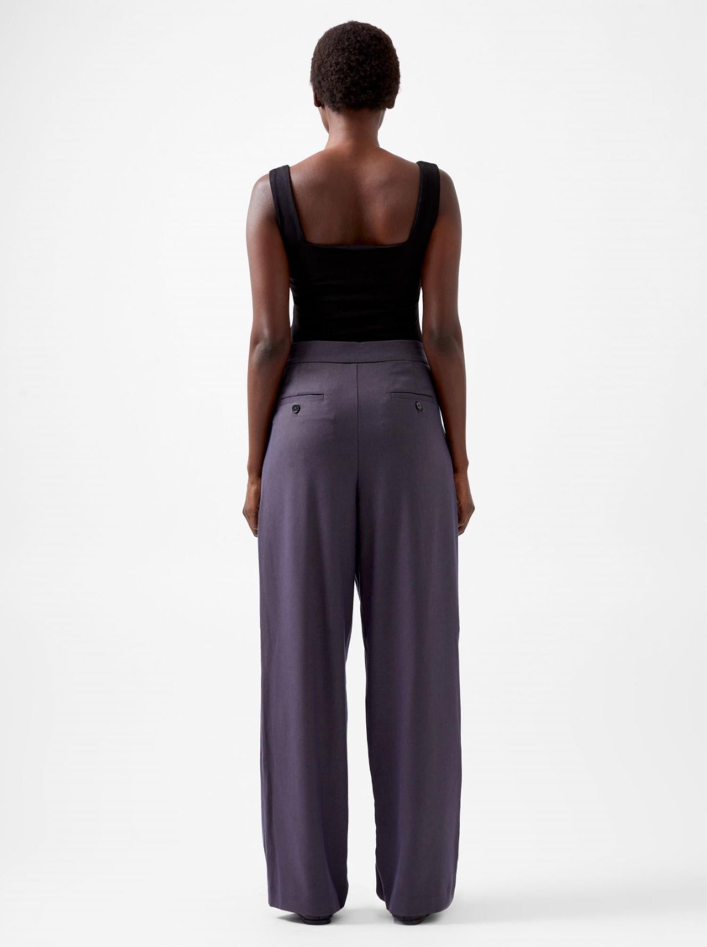 French Connection - Women's Carmine Flannel Wide Leg Trouser Pants
