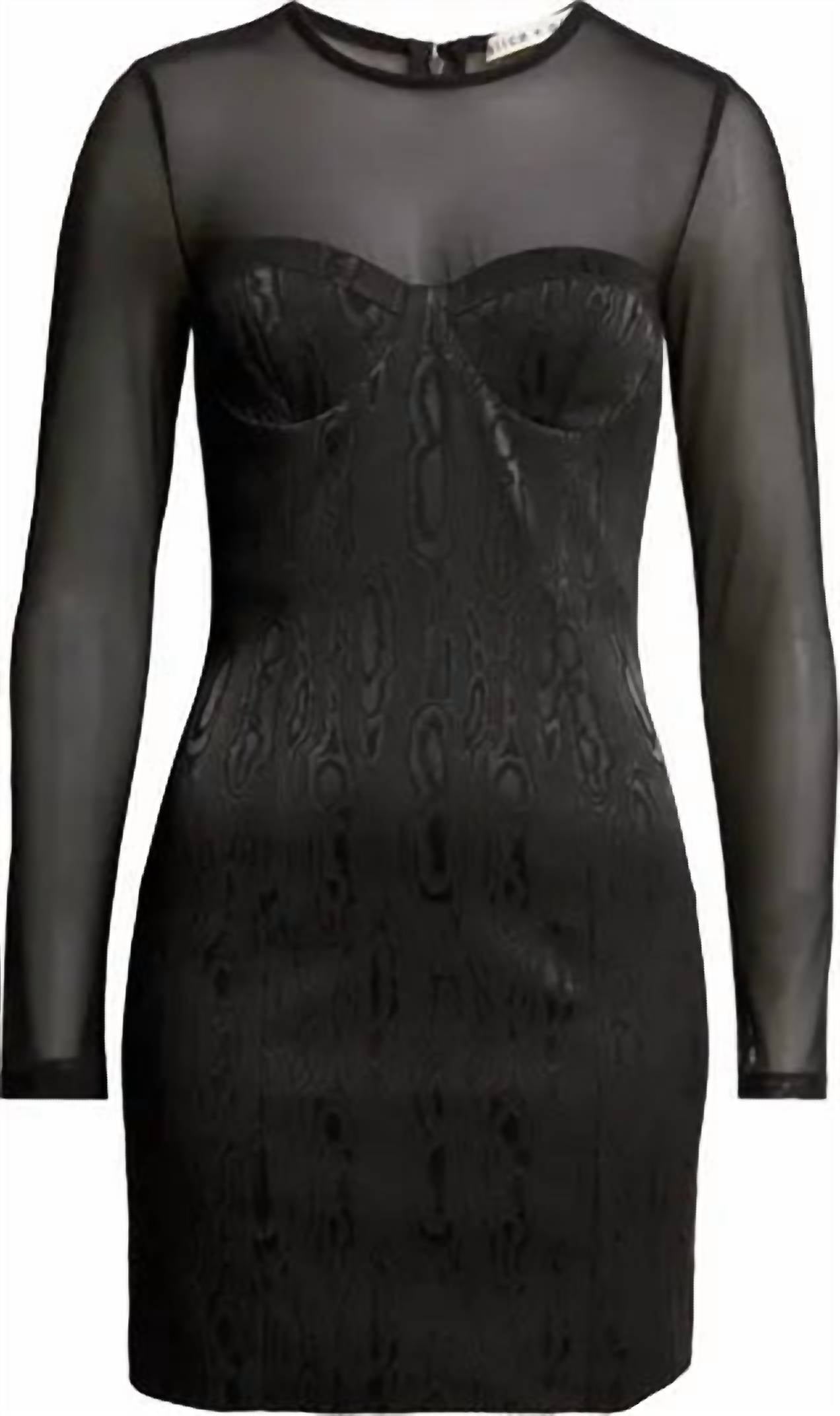 Alice + Olivia - Takako Mesh Long Sleeve Minidress