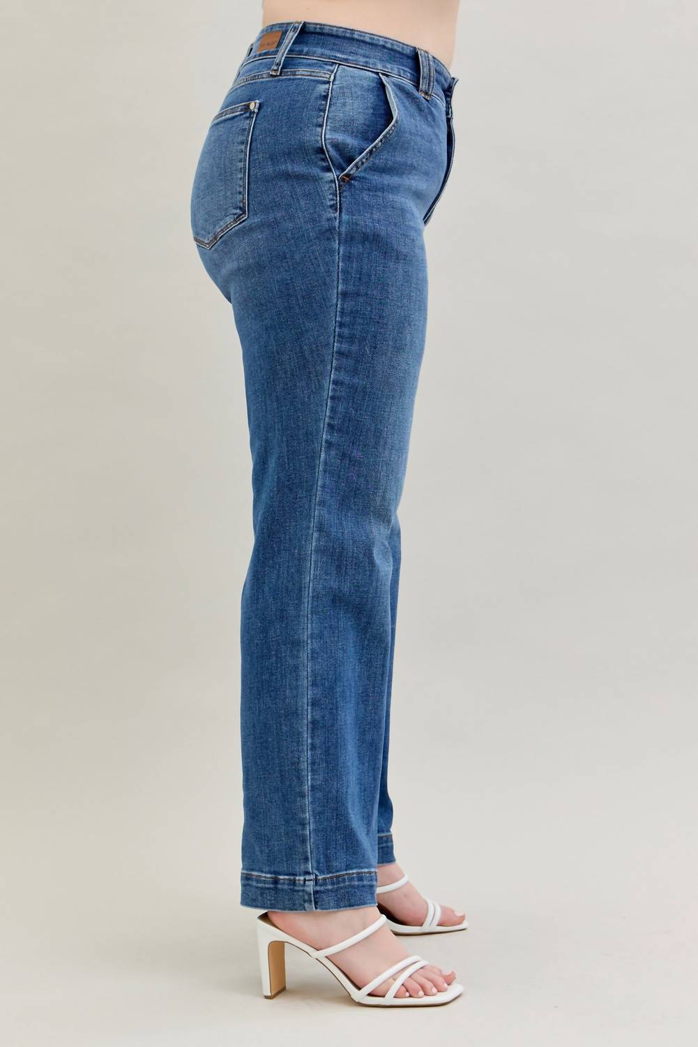Judy Blue - Women's Wide Leg Double Button Jeans