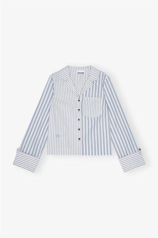 Ganni - Camisa de algodão listrada