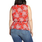 Vince Camuto - Floral Print V-Neck Asymmetrical Chiffon Blouse