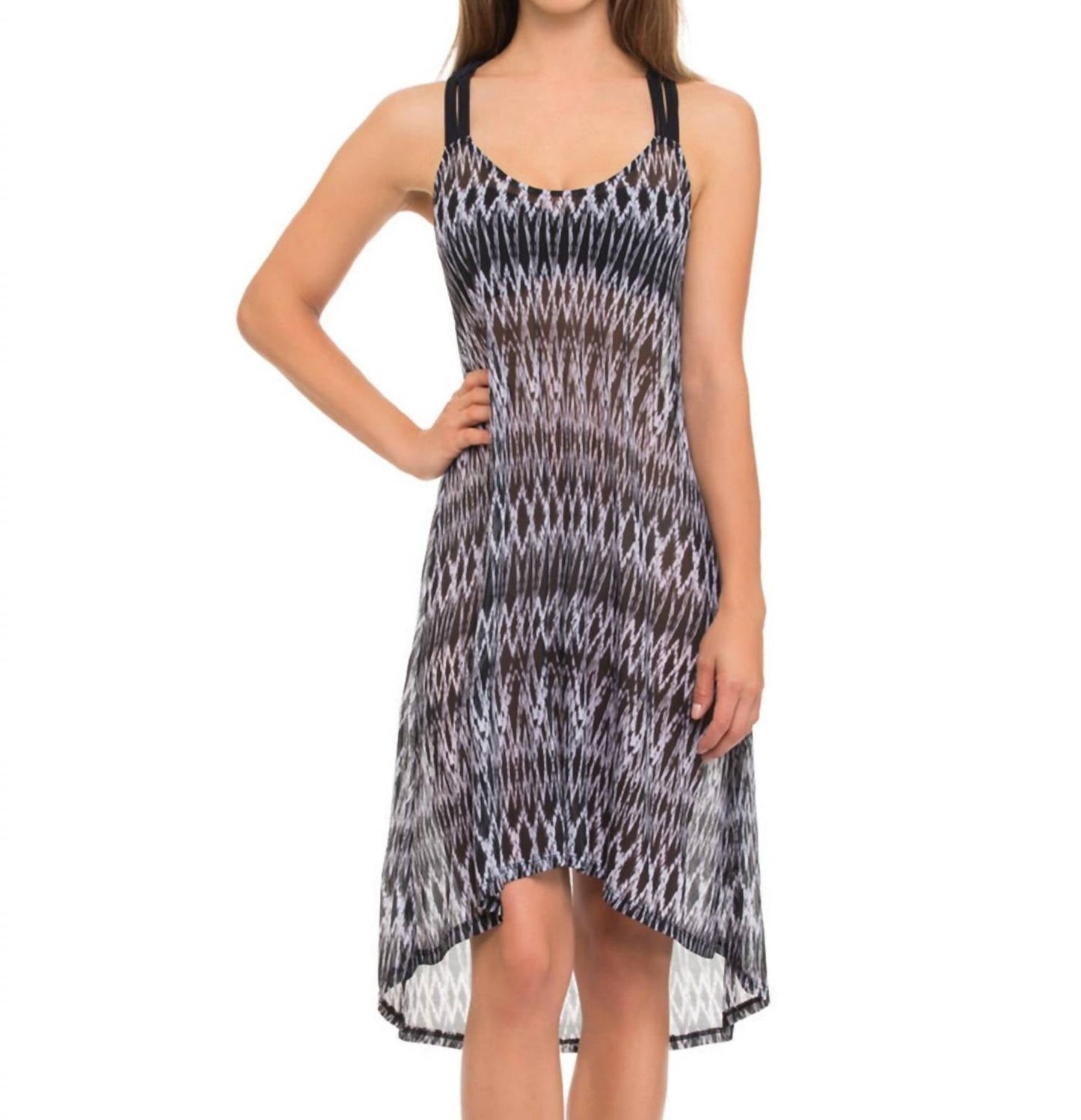 Profile By Gottex - Sheer Mesh Macrame Back Dress Cover Up