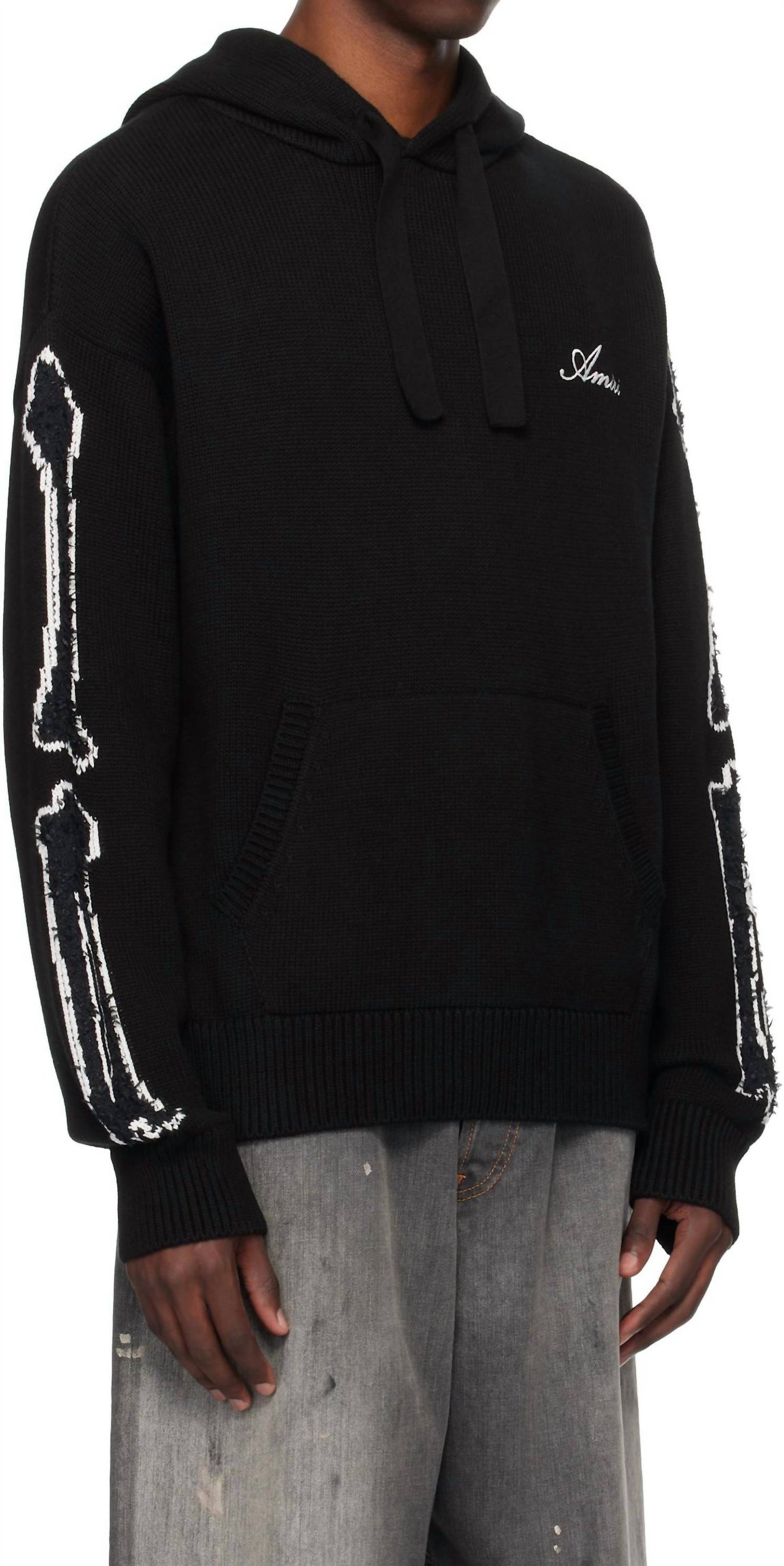 Amiri - Bones Logo Embroidered Knit Hoodie