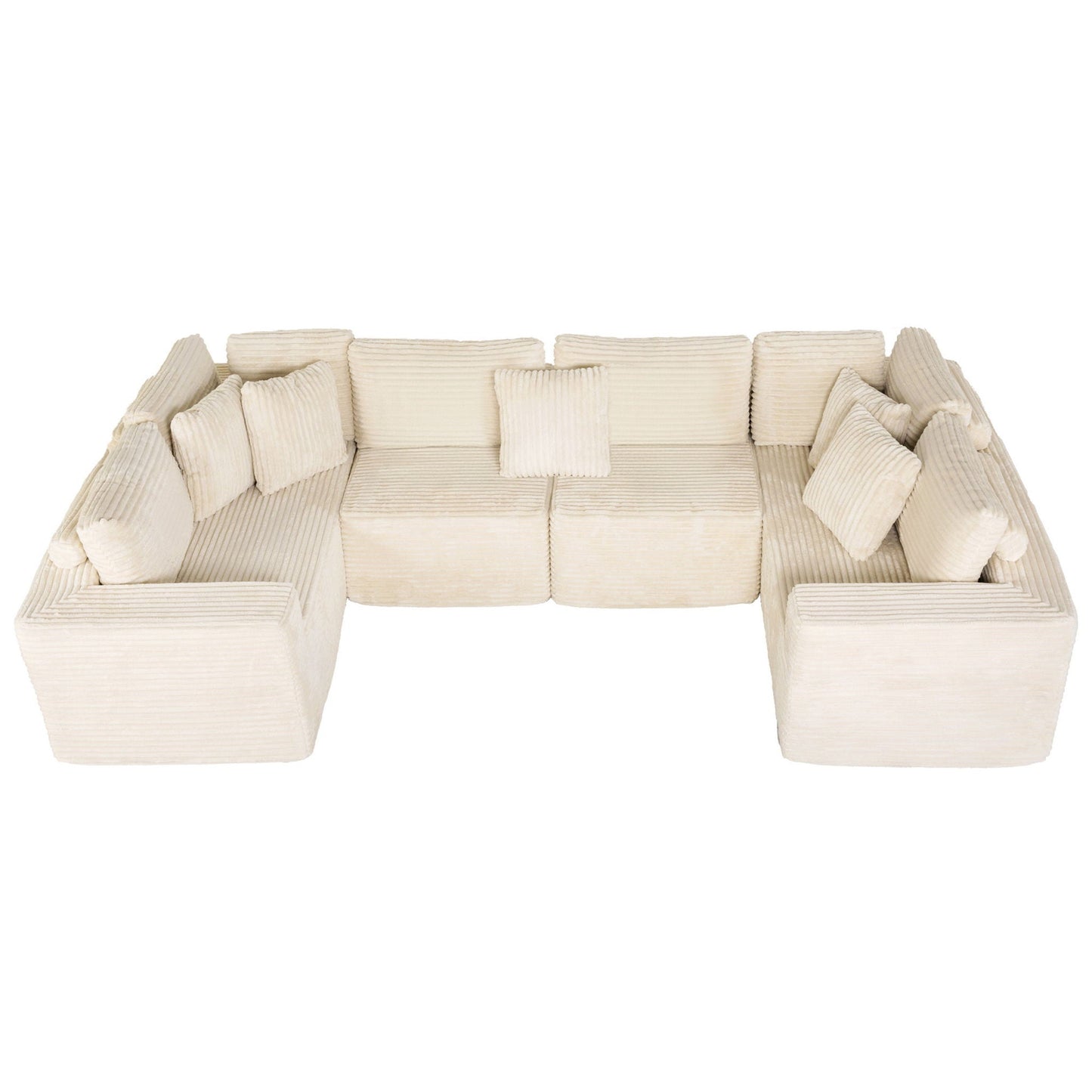 Modular U Shaped Sectional Sofa With Reversible Design