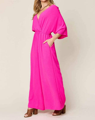 Double Take - Macacão Chic Surplice de Perna Larga