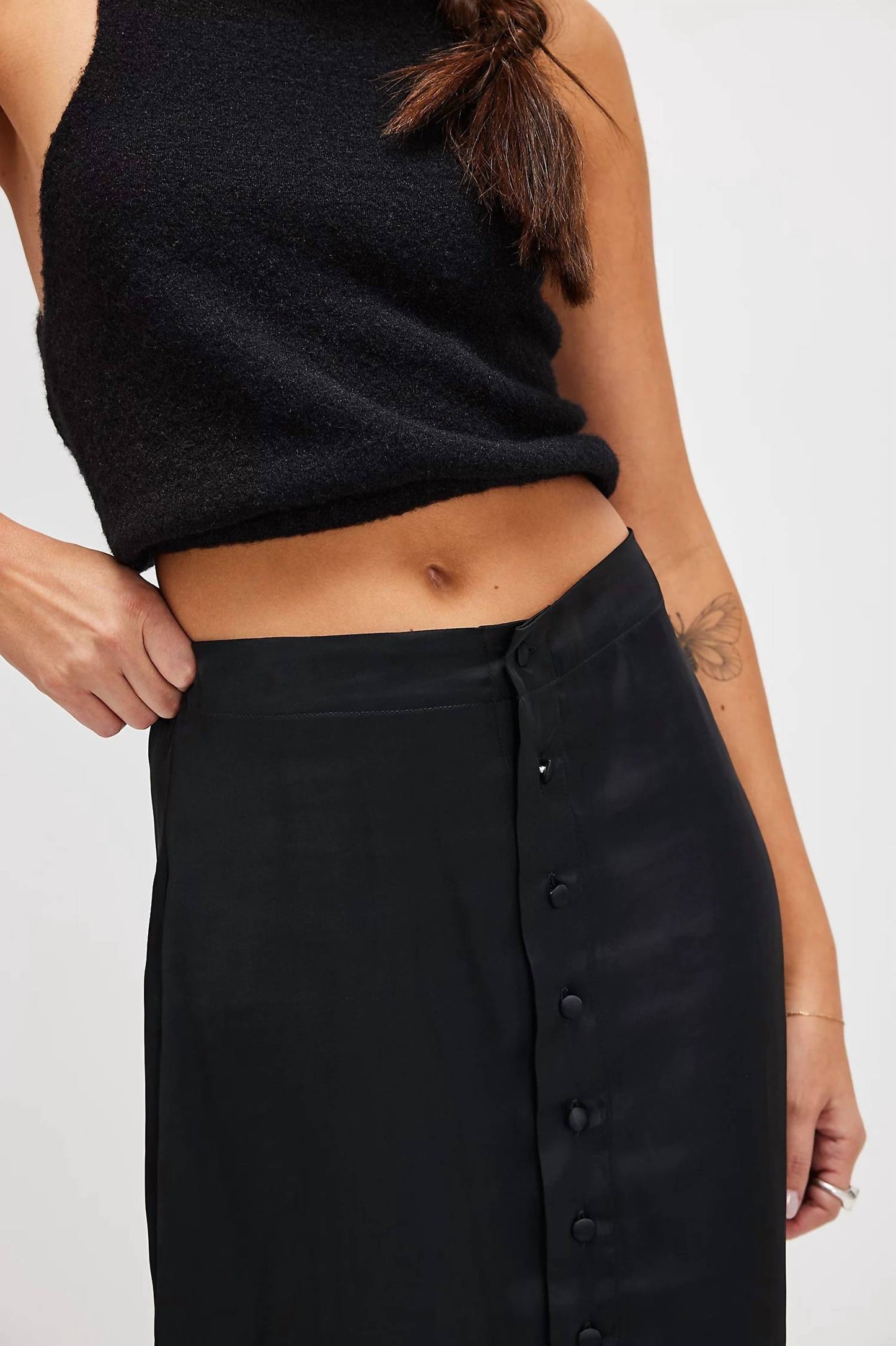 Free People - Analise Satin Midi Skirt
