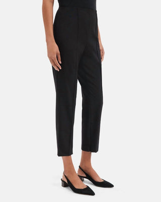 Teoria - Calças justas curtas de lã rastreável Pintuck