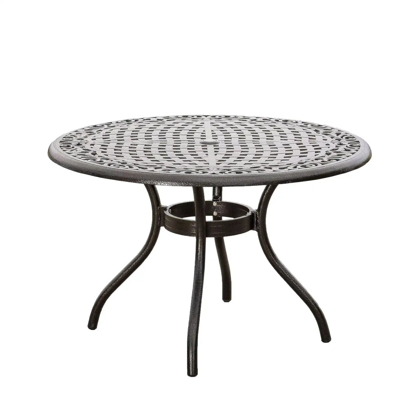 Tranquilius Outdoor Round Dining Table with Lattice Tabletop