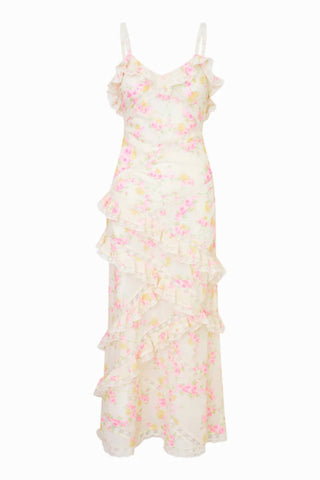 Loveshackfancy - Vestido longo floral de algodão Nocelle