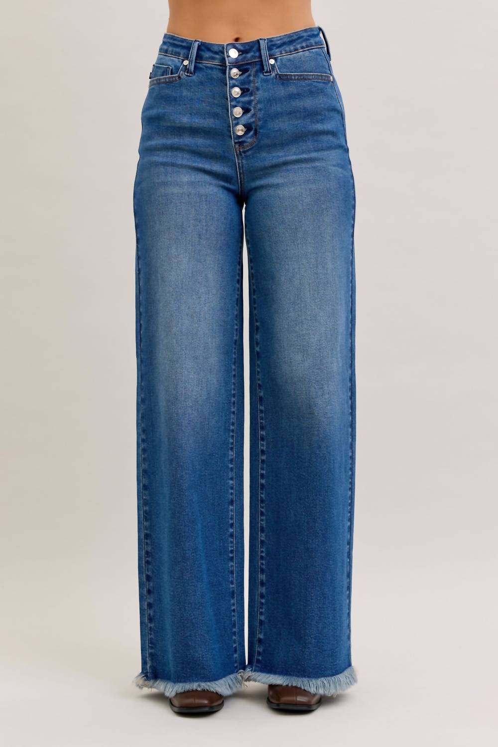 Judy Blue - High Waist Column Straight Button Fly Jeans