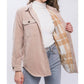 Apolline - Bonfire Heart Corduroy Shacket with Cozy Plaid Lining