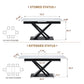 Dining Table With Geometric X Frame For Kitchen Or Dining Room - White Marble