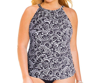 Sempre para mim - Top tankini plus size de gola alta