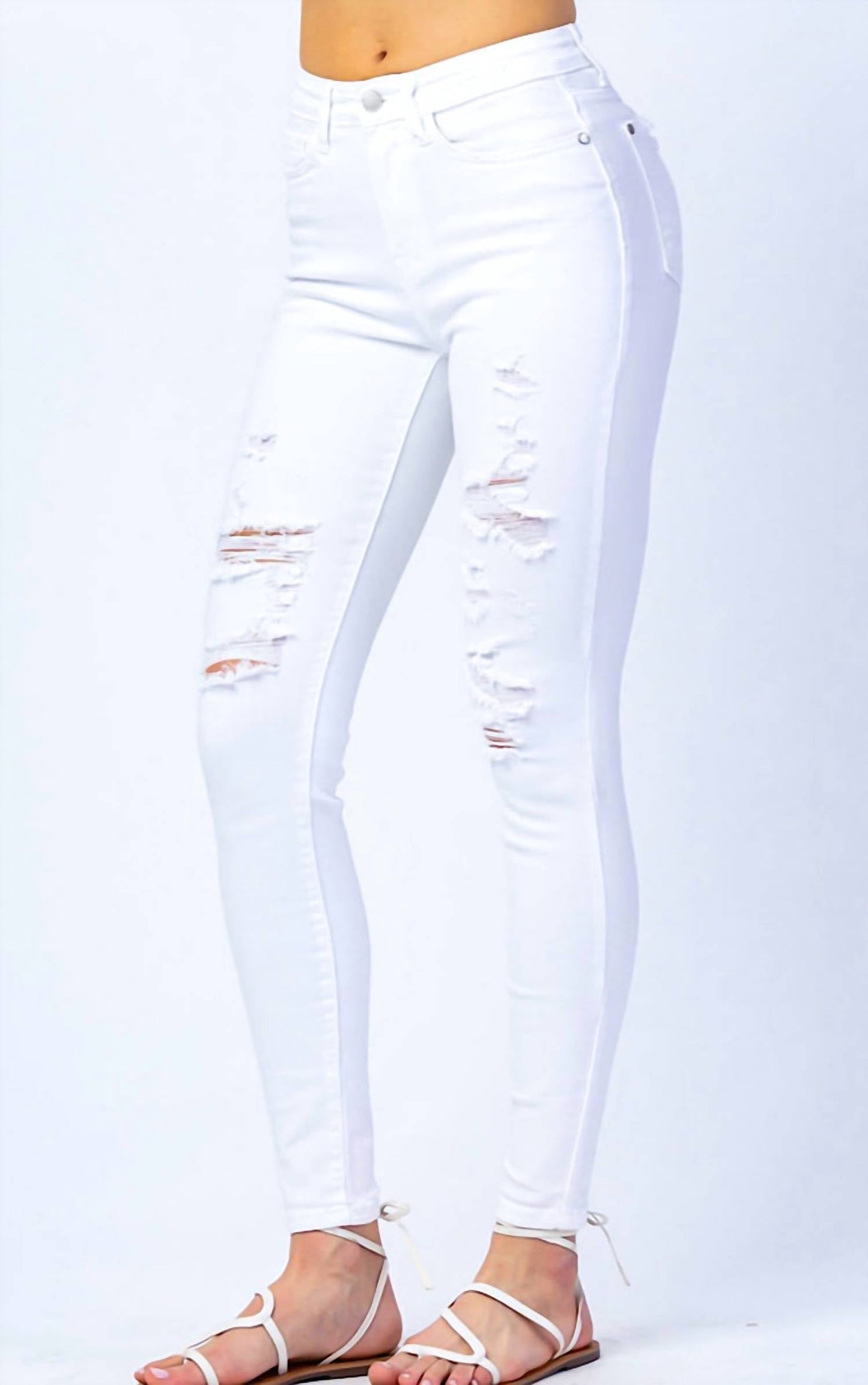 Judy Blue - Mid Rise Distressed Jeans
