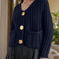Cardigan de manga comprida com botões