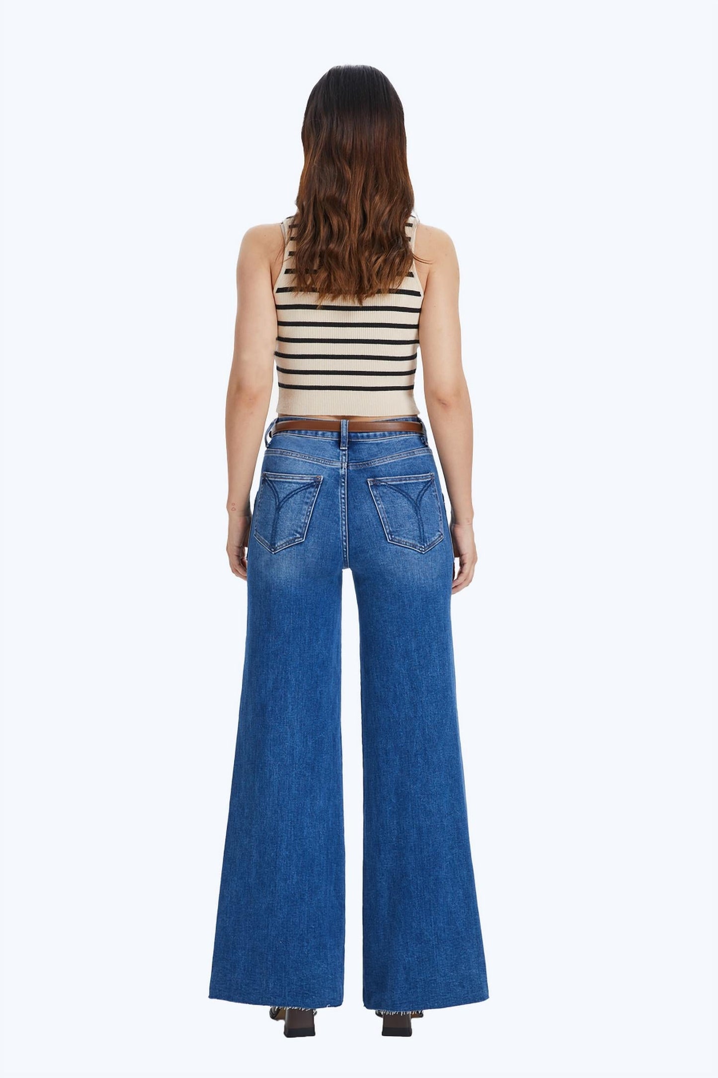 Bayeas - Women's Utility Patch Pocket Wide Leg Jean