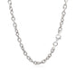 Sterling Silver Rhodium Plated Chain Bracelet with a Flat Heart Motif Station
