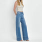 Vervet By Flying Monkey - High Rise Raw Hem Wide Leg A Line Jeans