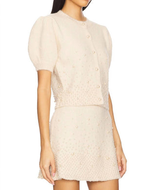 Astr - Cardigan Joly com detalhes em pérolas