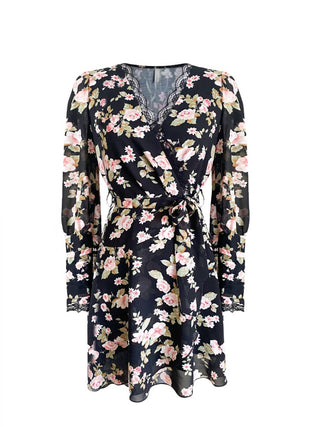 Ariti Kaziris - Women's Floral V-neck Belted Dress
