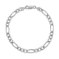 4.6mm 14k White Gold Solid Figaro Bracelet
