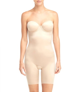 Spanx - Body sem alças com bojo e comprimento até o meio da coxa