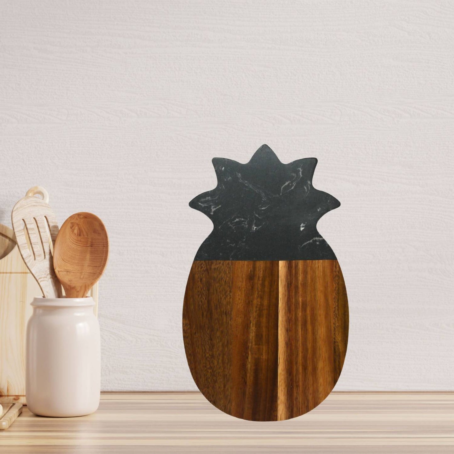 Creative Gifts International - Marble and Acacia Wood Pineapple Board