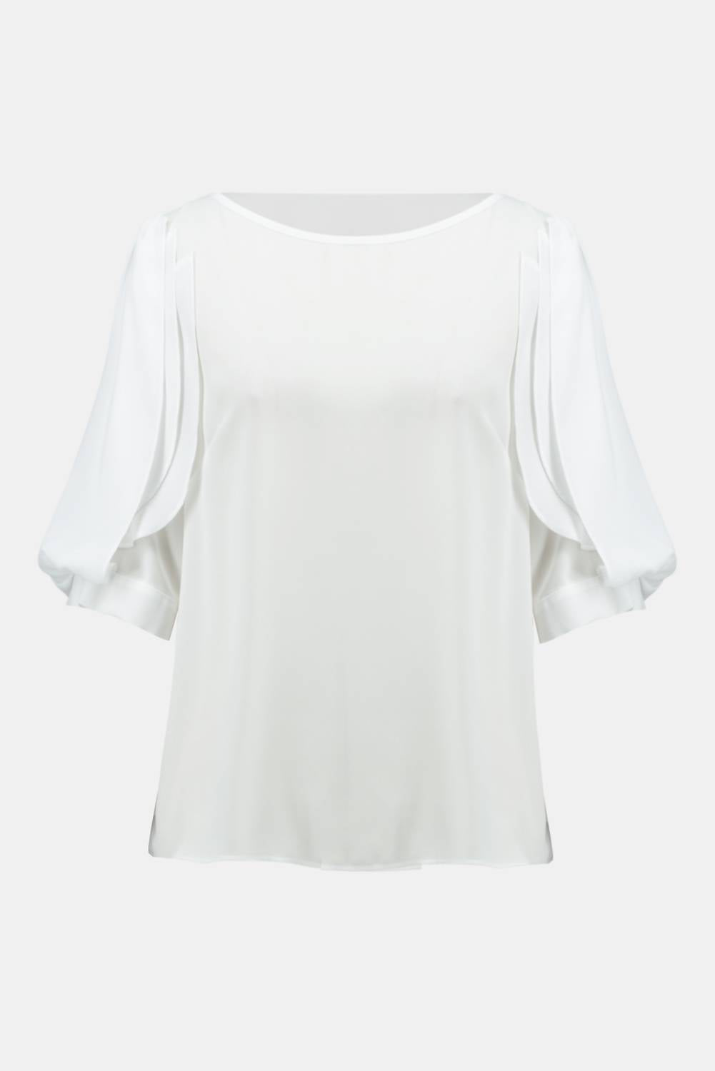 Joseph Ribkoff - Scoopneck Blouse With Pleated Sleeves