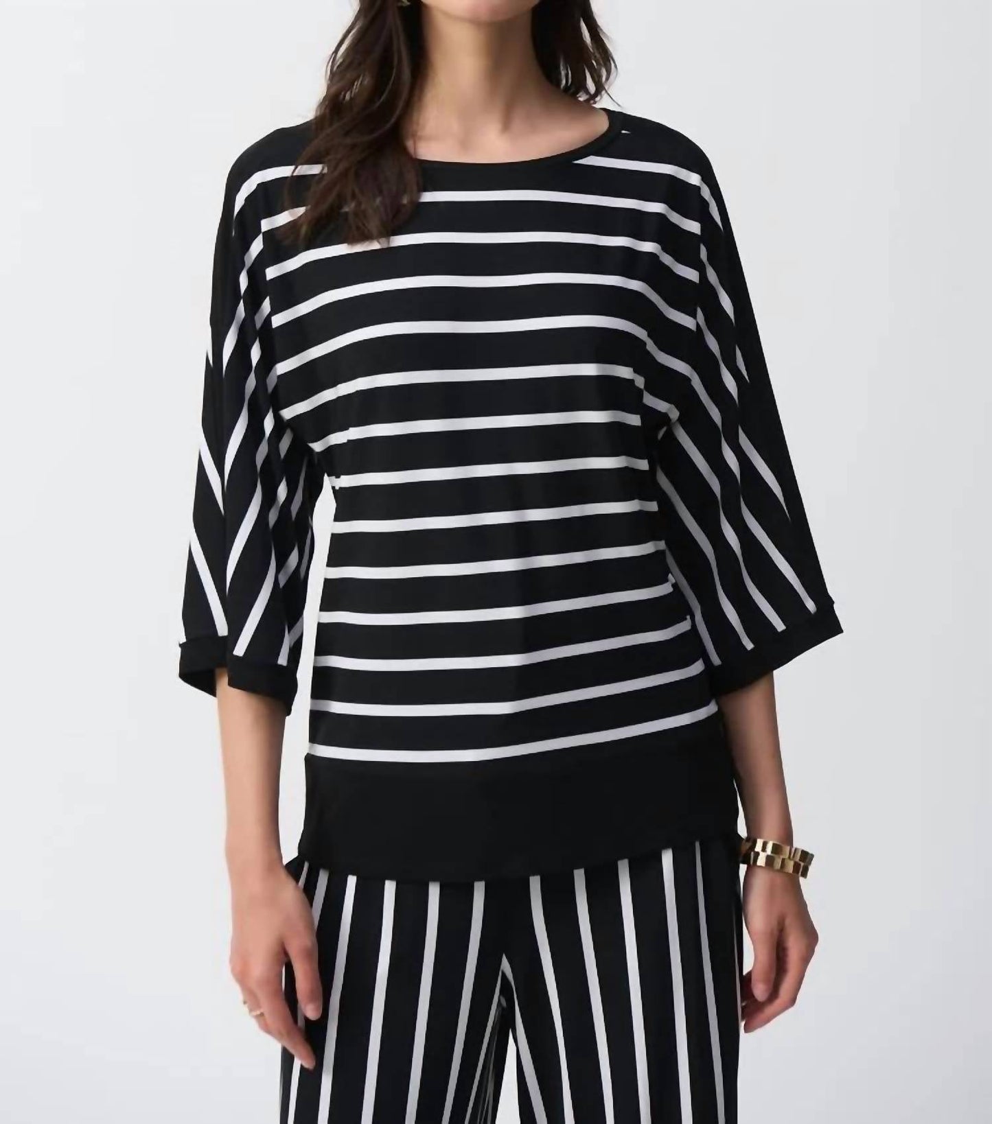 Joseph Ribkoff - Silky Knit Stripe Print Fitted Top