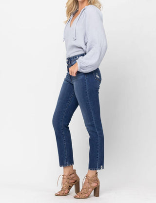 Judy Blue - Calça jeans slim fit com jugo frontal e cintura alta