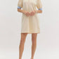 Entro - Mock Neck Contrast Striped Mini Dress