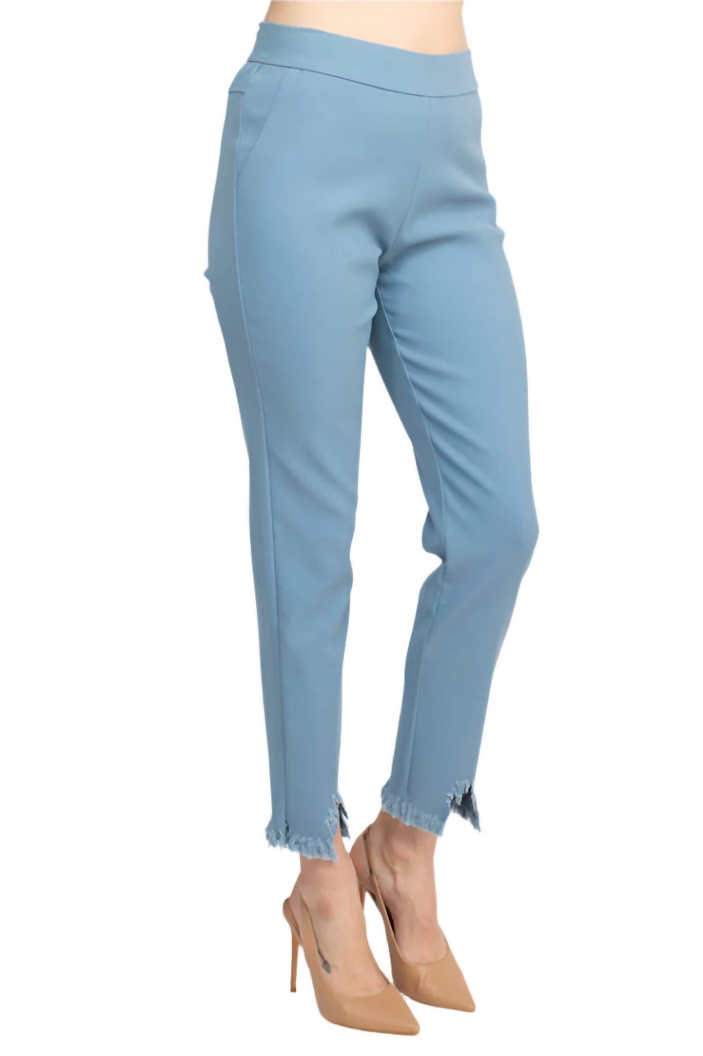 Alberto Makali - Mid Waist Pull-on Shark Bite Hem Pant