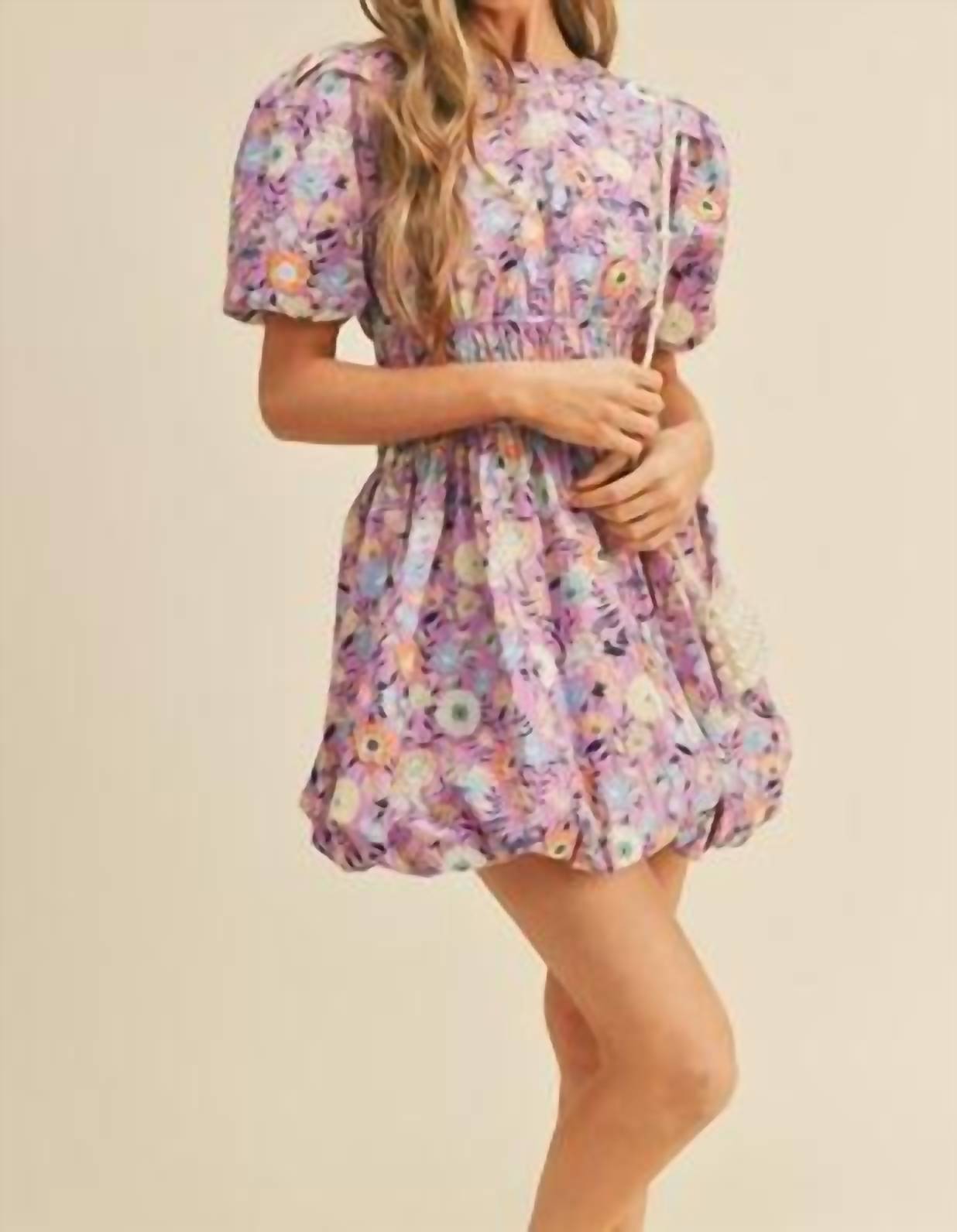 &amp;Merci - Vestido curto com estampa floral e bainha bolha