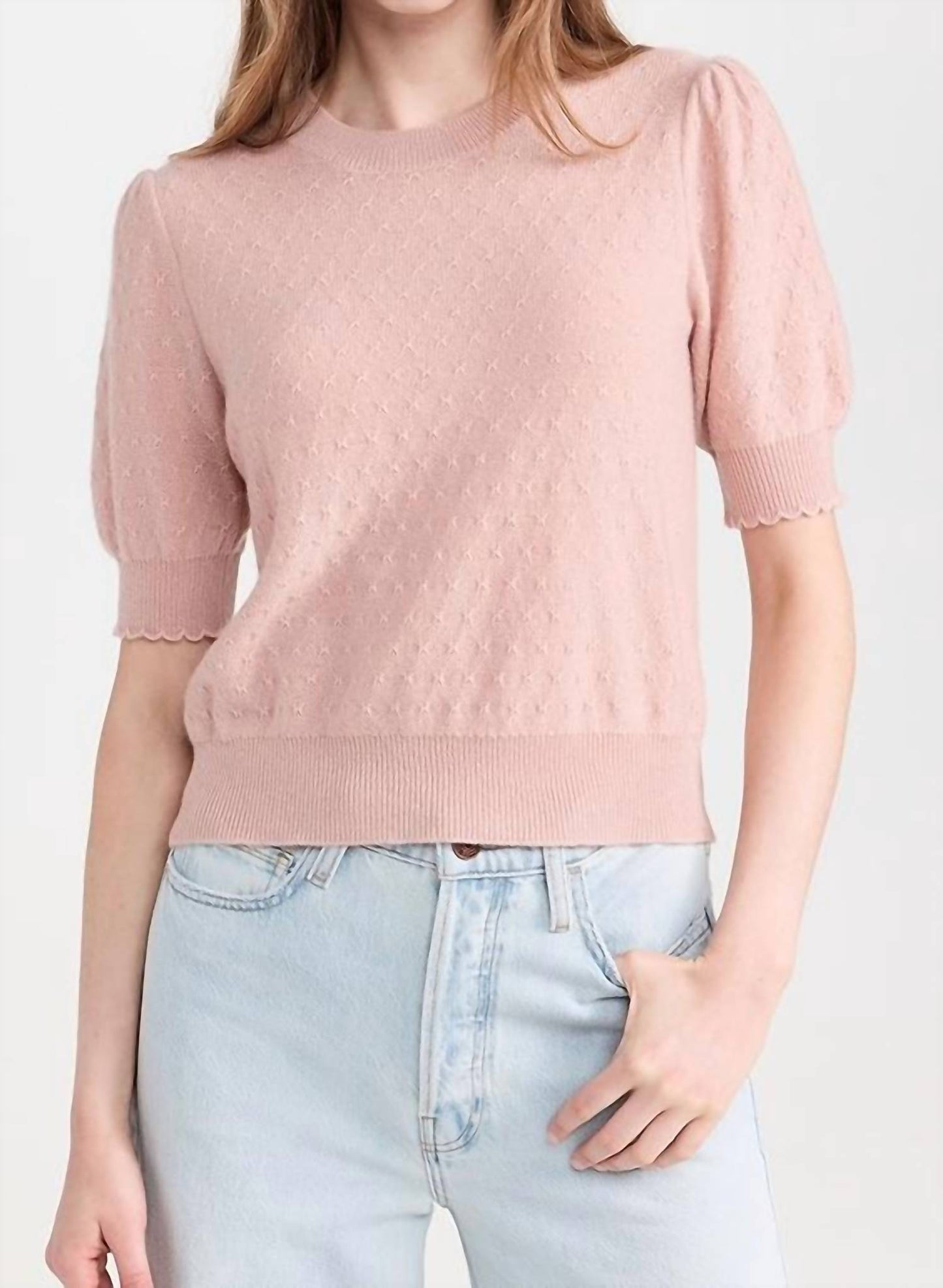 Frame - Pointelle Puff Sleeve Sweater