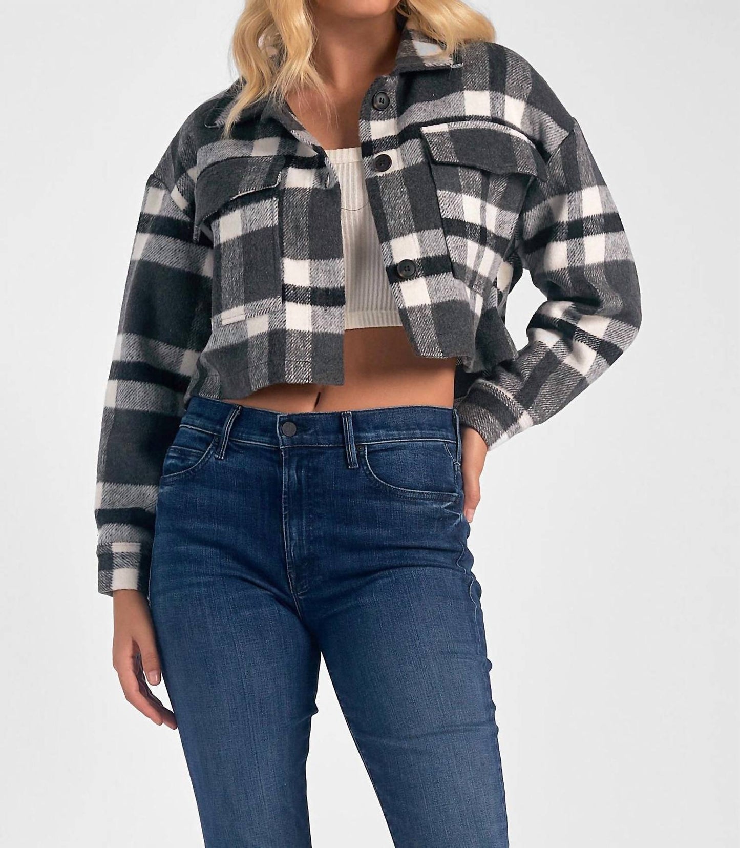 Elan - Button Down Crop Jacket