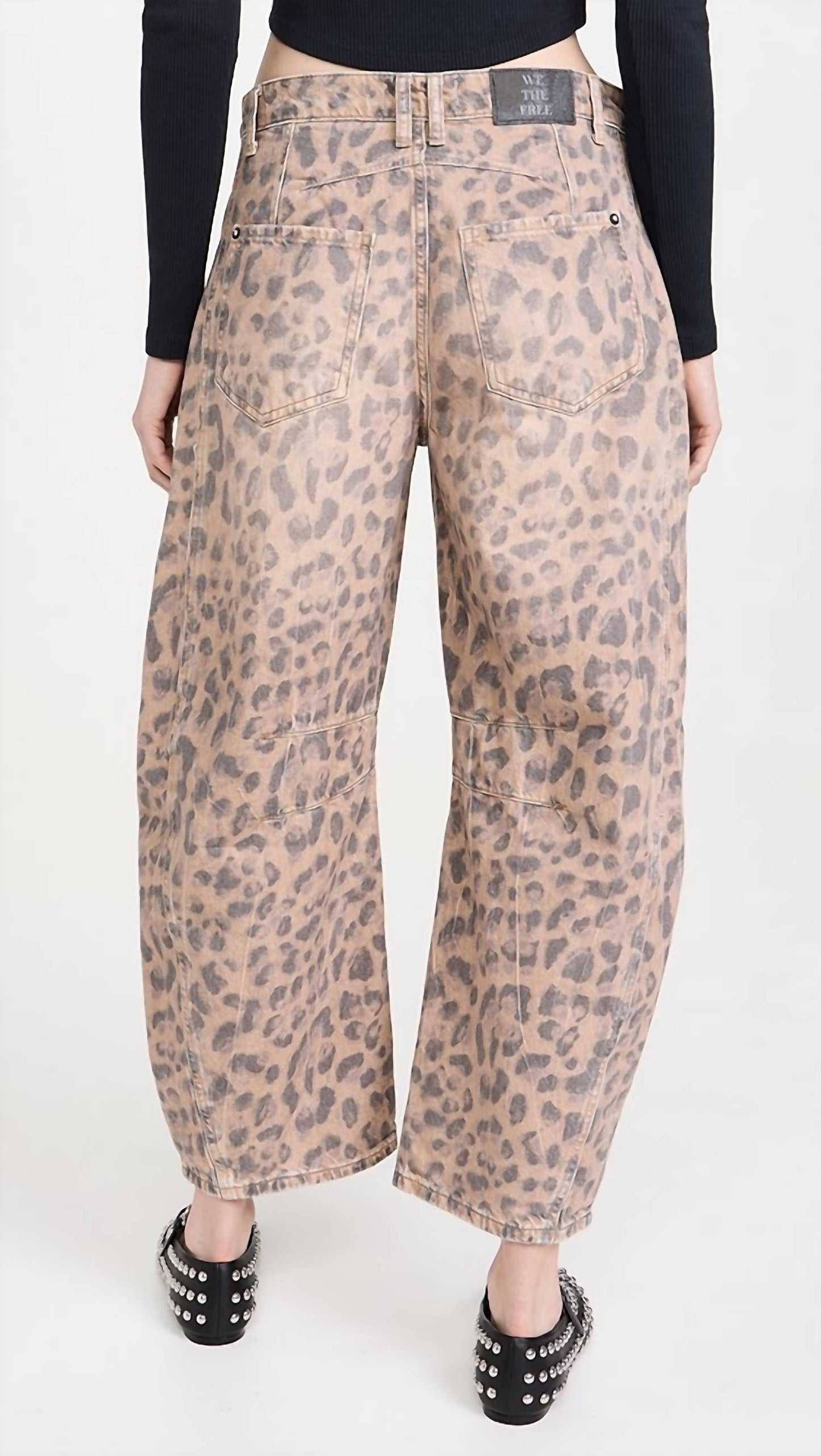 Free People - Good Luck Printed Barrel Jeans