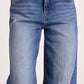 Elan - Cuffed Bottom Denim Wash Wide Leg Jeans