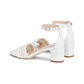 Agl - Women's Crochet Leather Block Heel Sandals