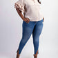 The Curve La - Plus Size Pleated Ruffle Sleeve Shirt Top