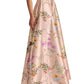 Alfred Sung - Floral Corset Satin Gown
