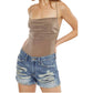 Kancan - Boyfriend Mid Rise Denim Shorts
