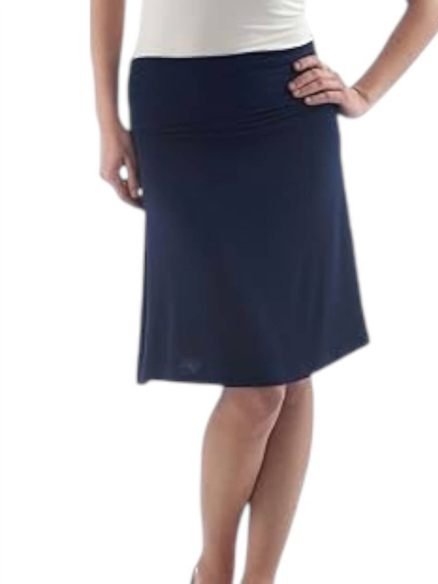 Yala - Staci Minissaia de bambu com corte A e comprimento até o joelho