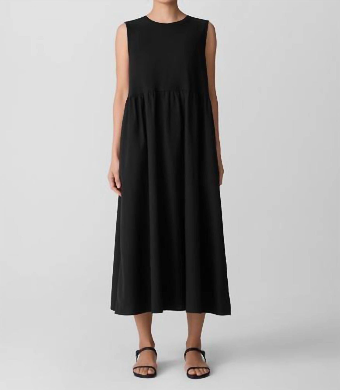 Eileen Fisher - Organic Cottton Poplin Round Neck Dress