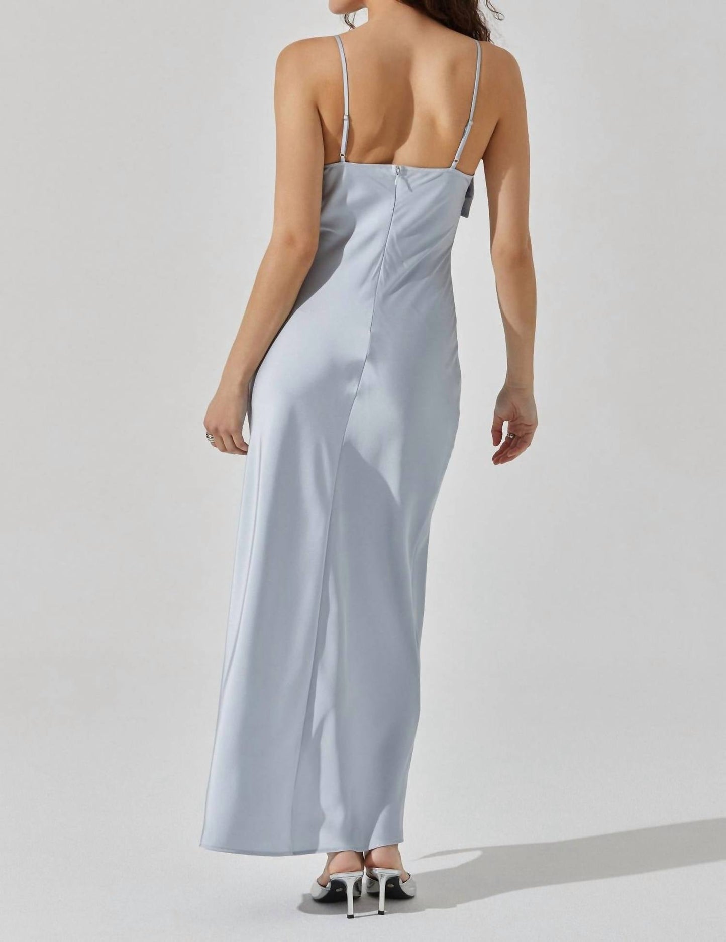 Astr - Satin Bow Midi Dress