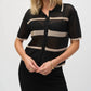 Joseph Ribkoff - Women's Knit Open Stitch Stripe Sweater