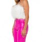 Buddylove - Fancy Strapless Feather Crop Top