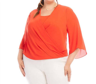 Karen Kane - Drape Front Crossover Top - Plus